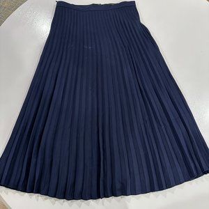 Jcrew Midi Pleated Navy Skirt